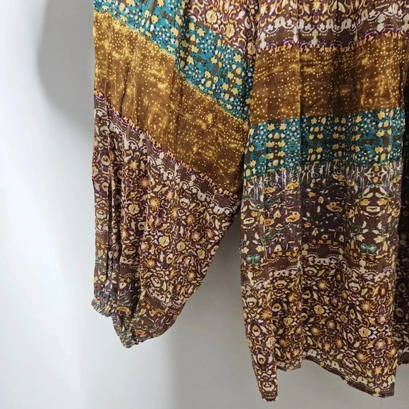 New! Easel Boho Printed Cotton Voile Top 1X - Picture 8 of 15